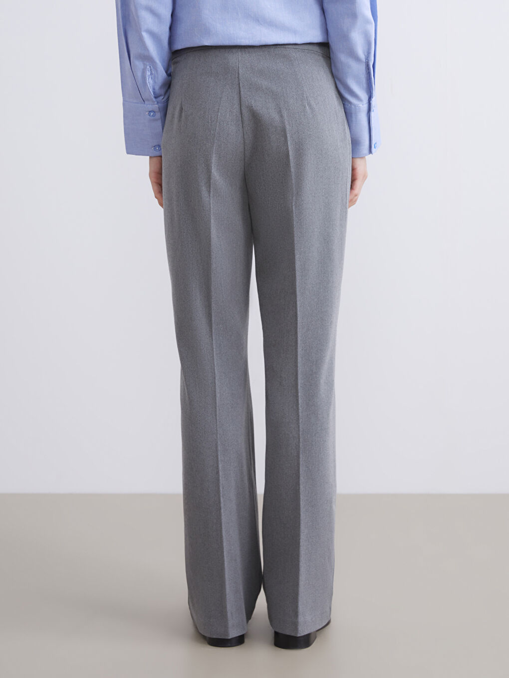 Slim Fit Flared Women's Trousers-3