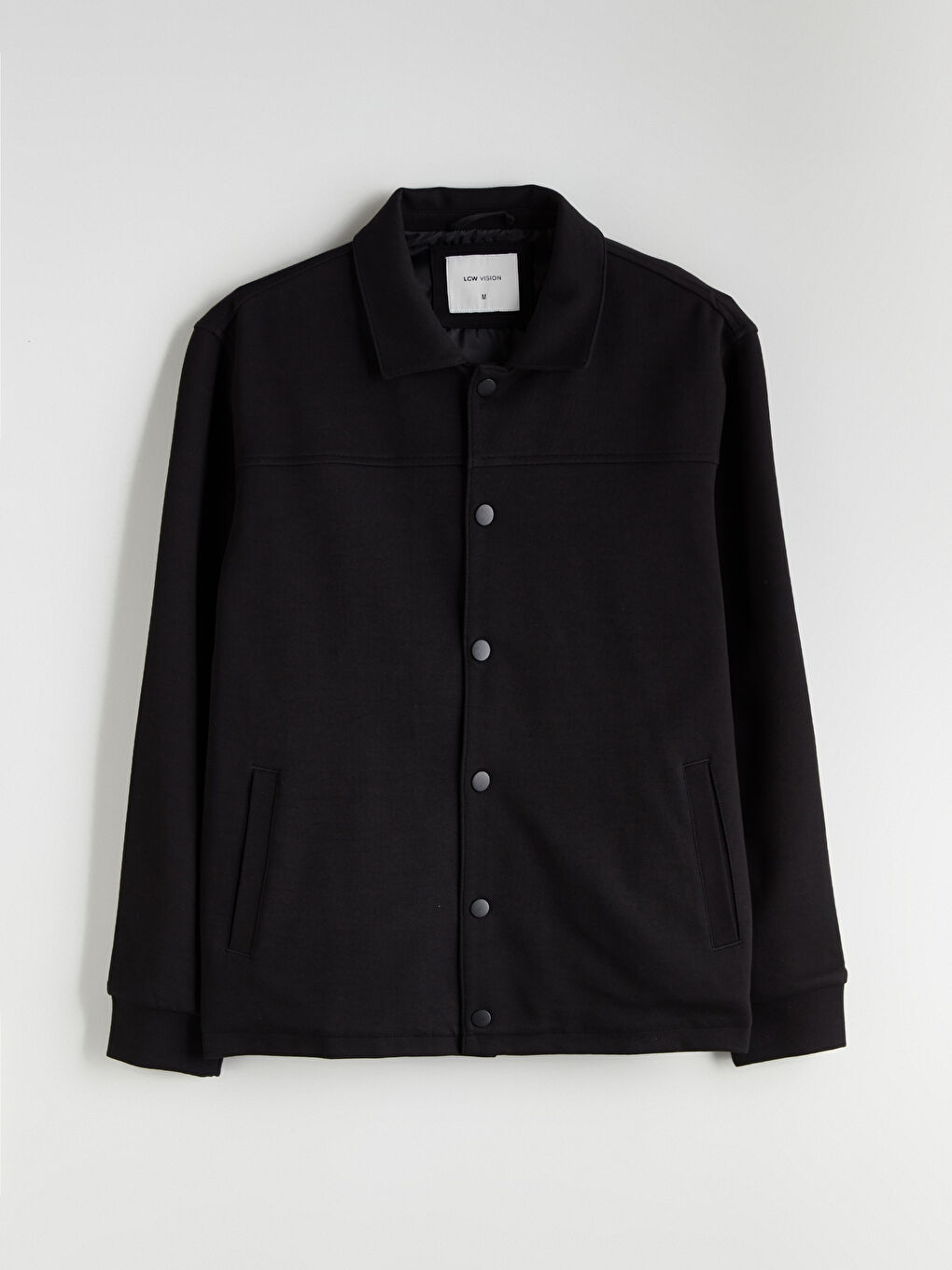 Siyah Rahat Kalıp Uzun Kollu Erkek Gömlek Ceket-7