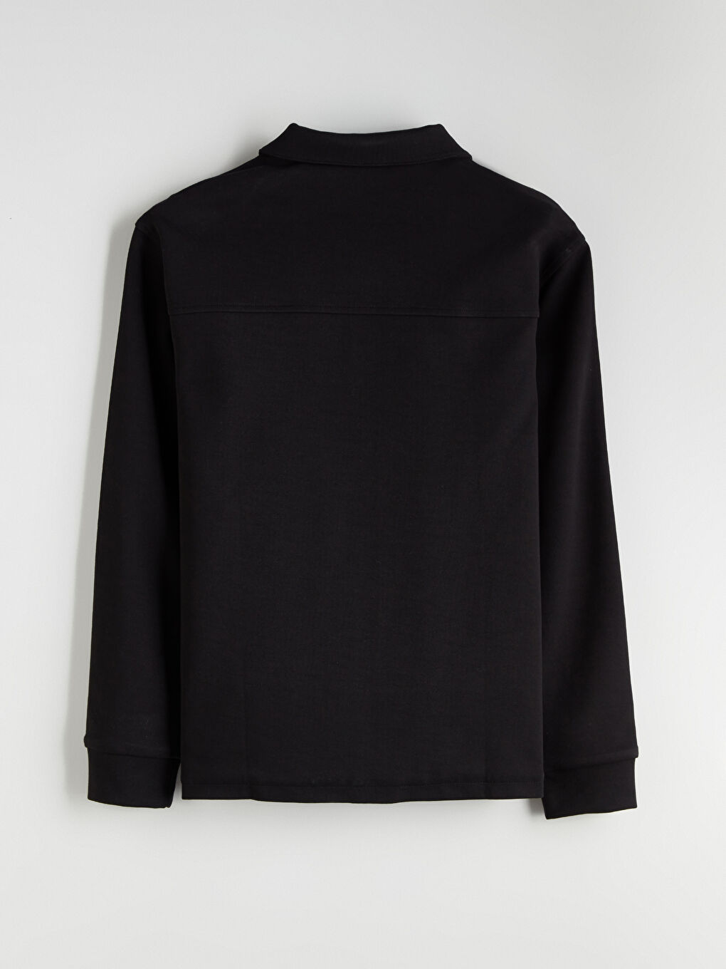 Siyah Rahat Kalıp Uzun Kollu Erkek Gömlek Ceket-8