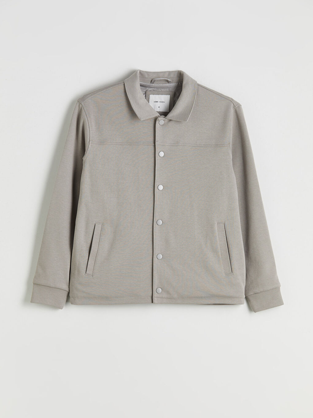 Gri Rahat Kalıp Uzun Kollu Erkek Gömlek Ceket-5