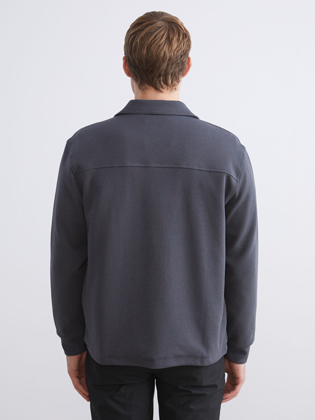 Риза яке с дълъг ръкав и свободна кройка за мъже-4