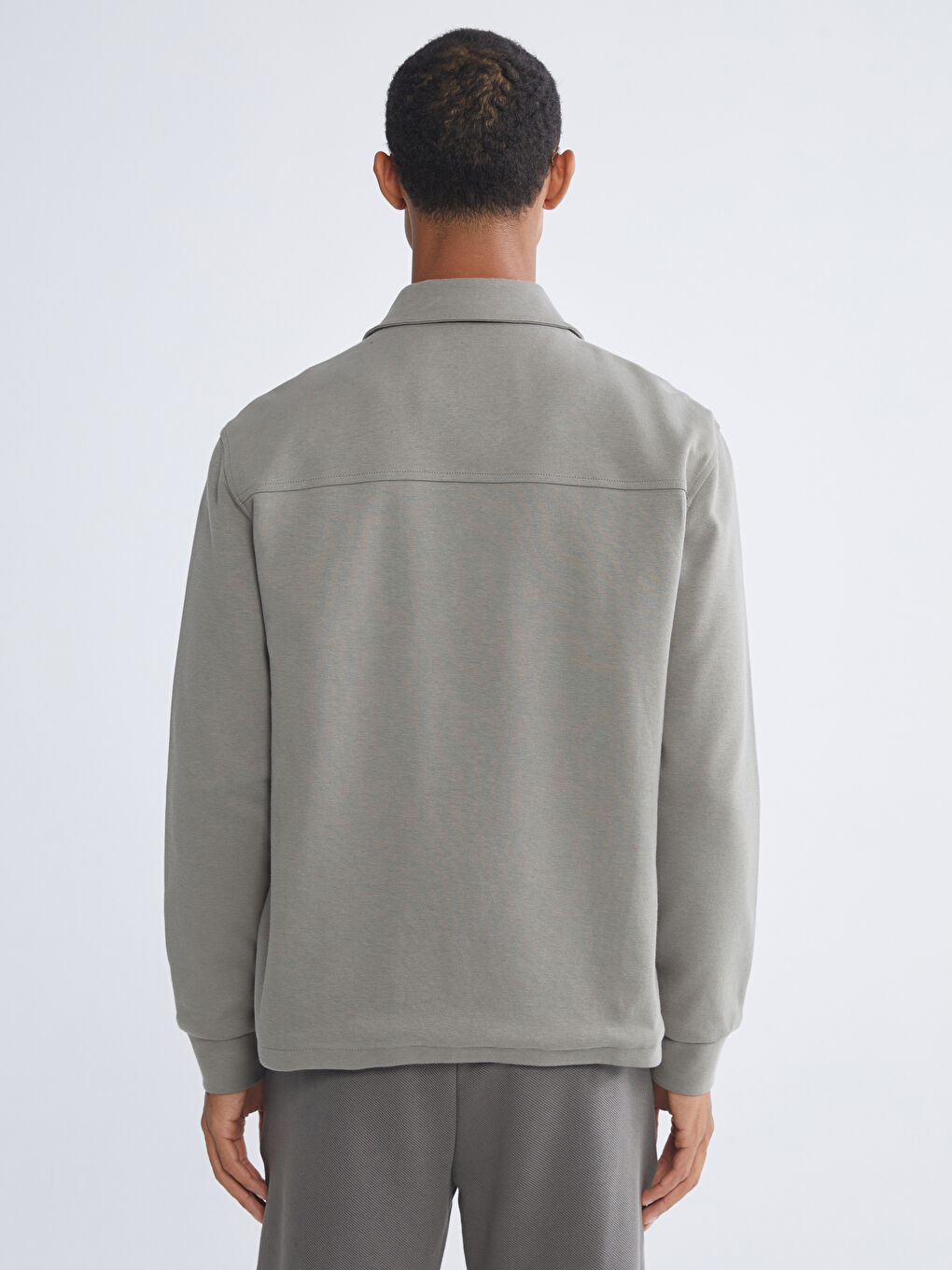 Yeşil Rahat Kalıp Uzun Kollu Erkek Gömlek Ceket-4