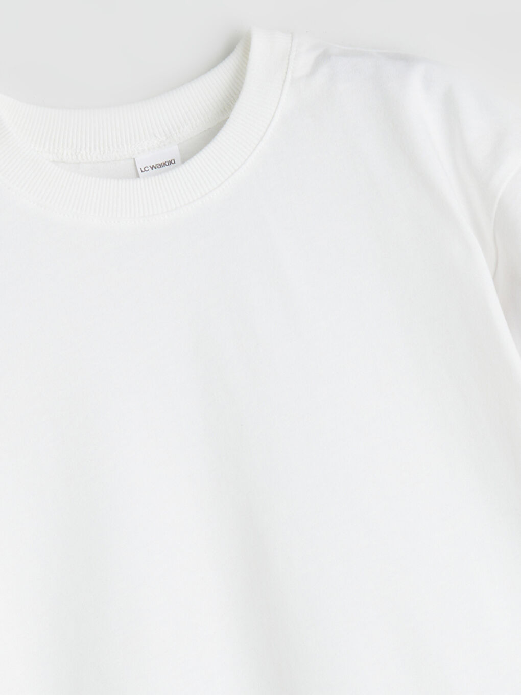 Ekru Bisiklet Yaka Basic Erkek Çocuk Tişört-1