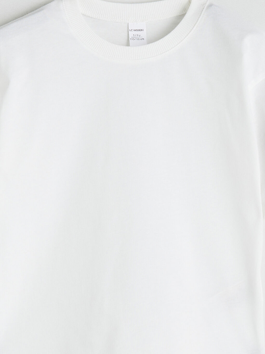 Ekru Bisiklet Yaka Basic Erkek Çocuk Tişört-1