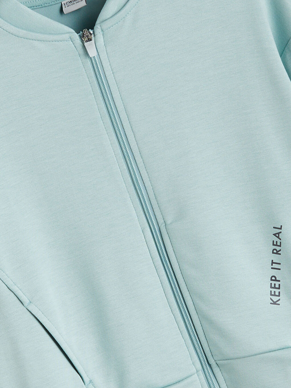 Yeşil Bisiklet Yaka Kız Çocuk Fermuarlı Sweatshirt-2