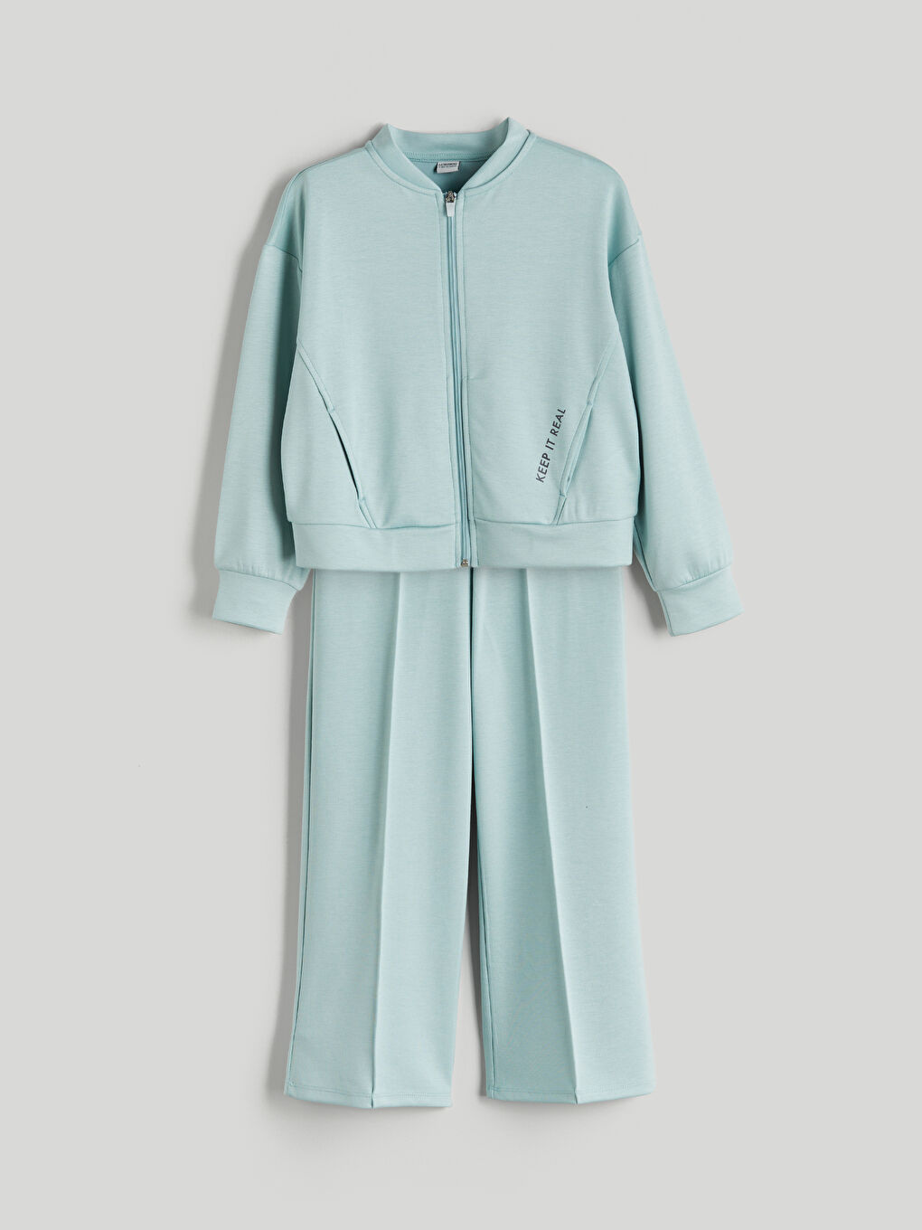 Yeşil Dik Yaka Kız Çocuk Eşofman Takım