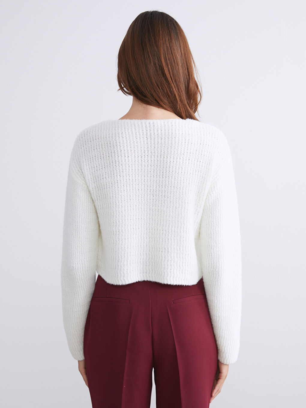 V Neck Women's Knitwear Sweater-3