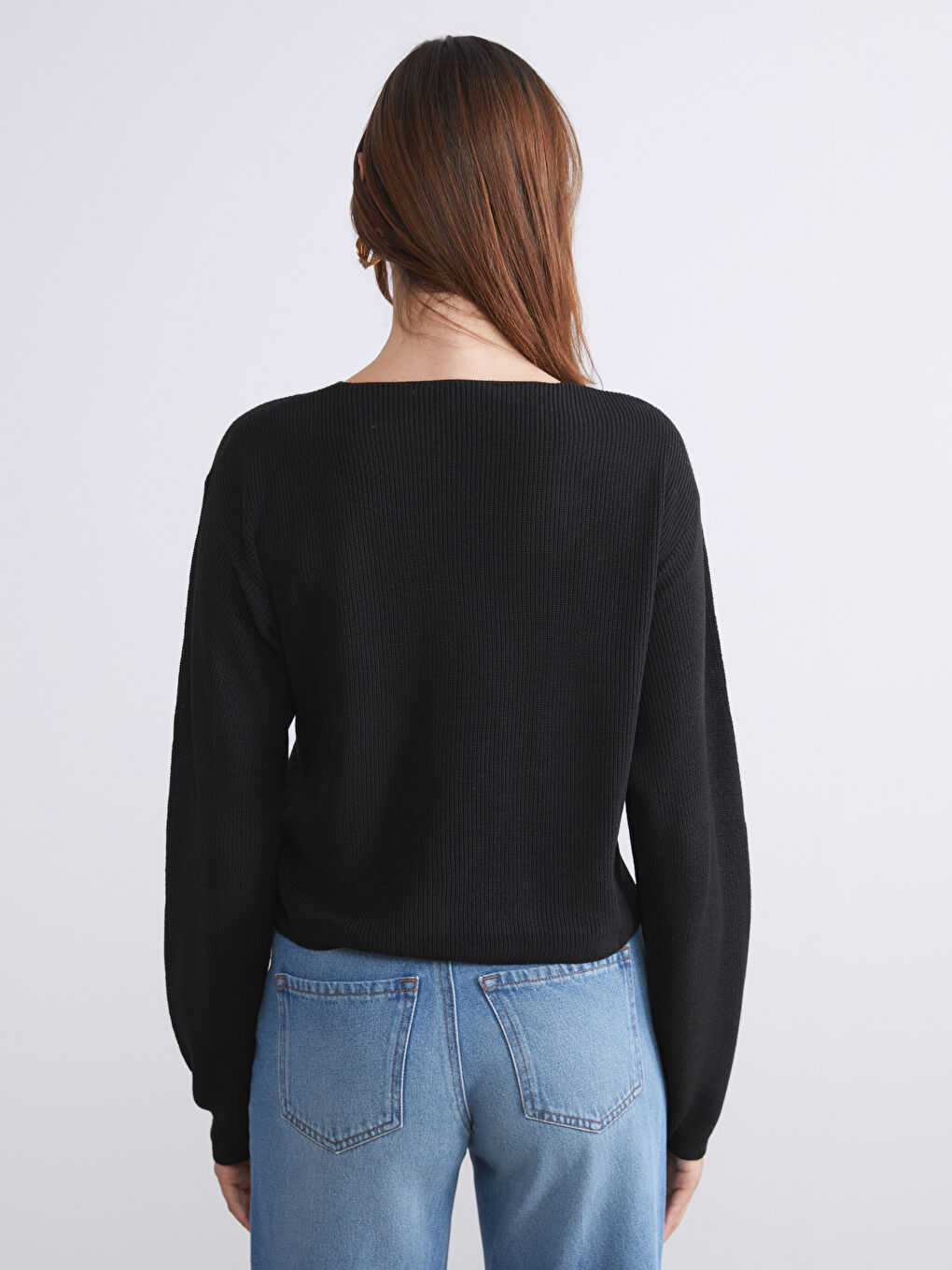 V Neck Women's Knitwear Sweater-3