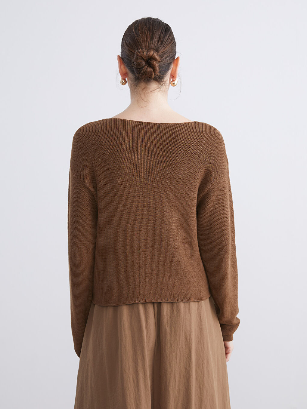 V Neck Women's Knitwear Sweater-3