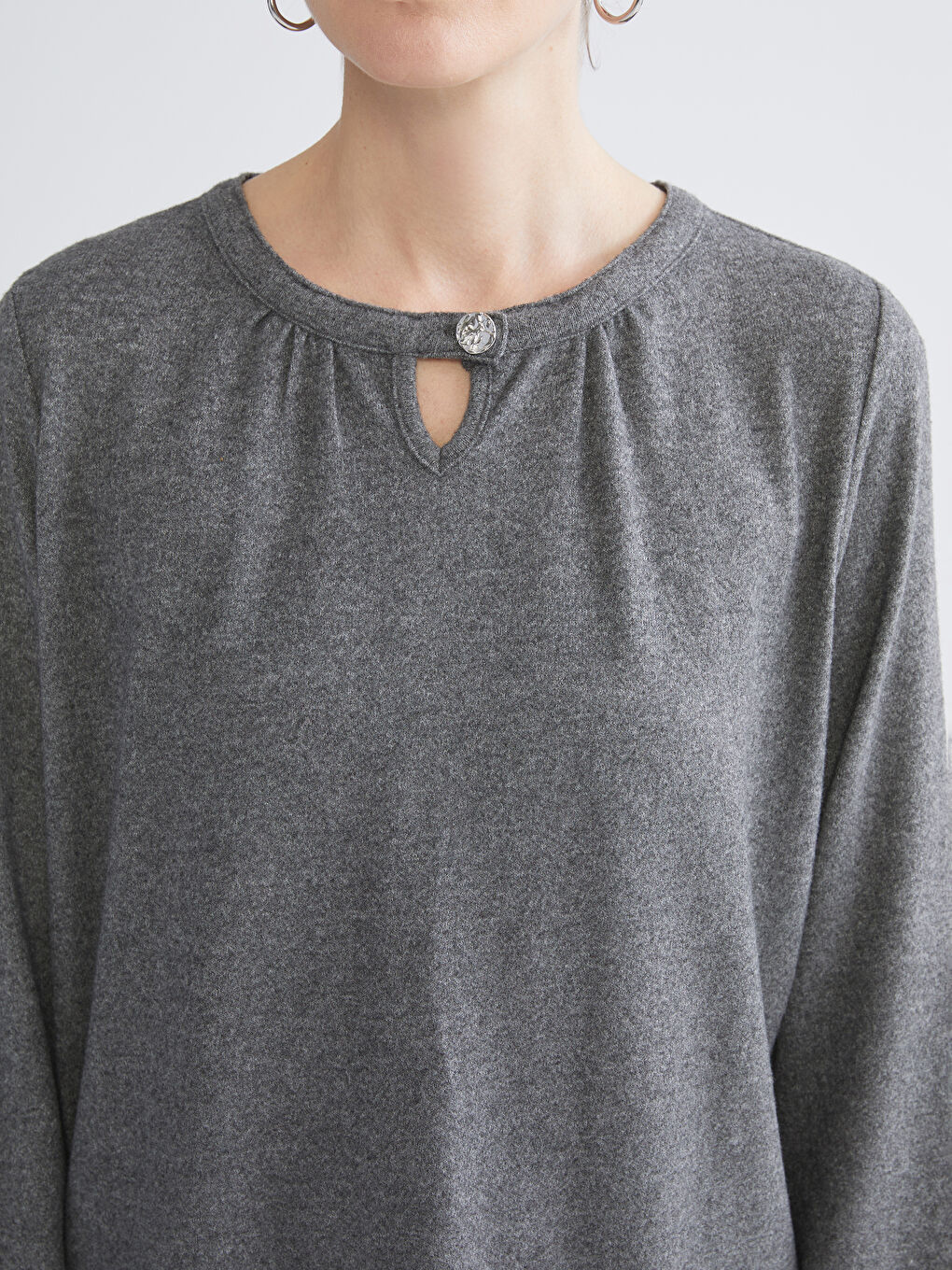 Crew Neck Ruffled Blouse-2