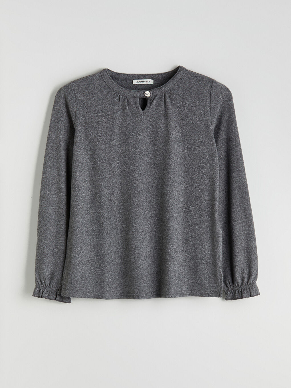 Crew Neck Ruffled Blouse-4