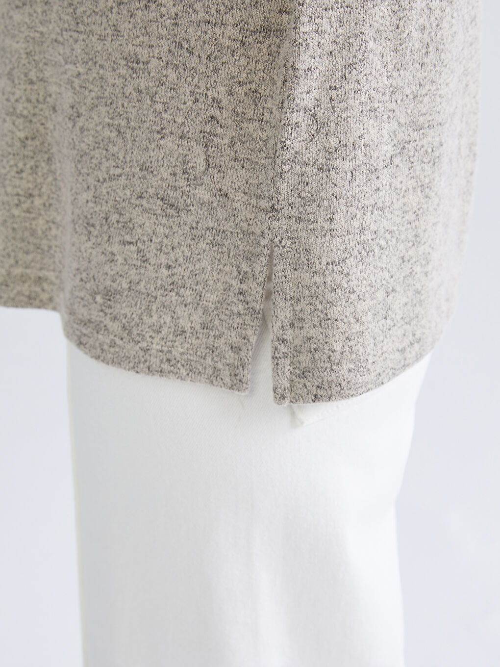 Bej Bisiklet Yaka Fırfırlı Bluz-2