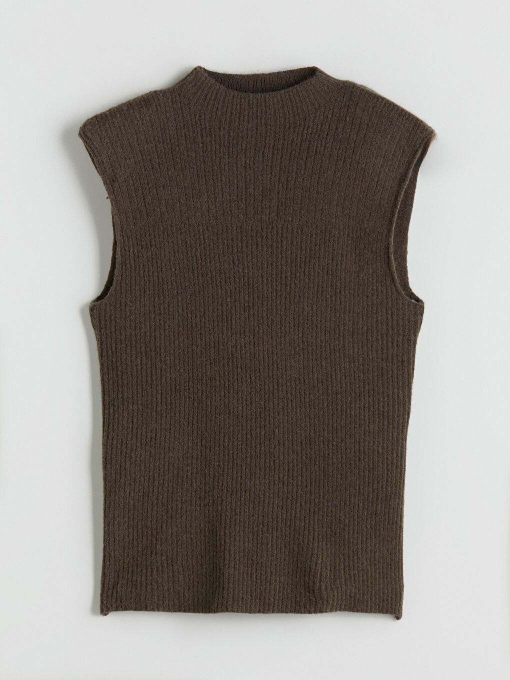 Funnel Neck Women's Knitwear Sweater Vest-5