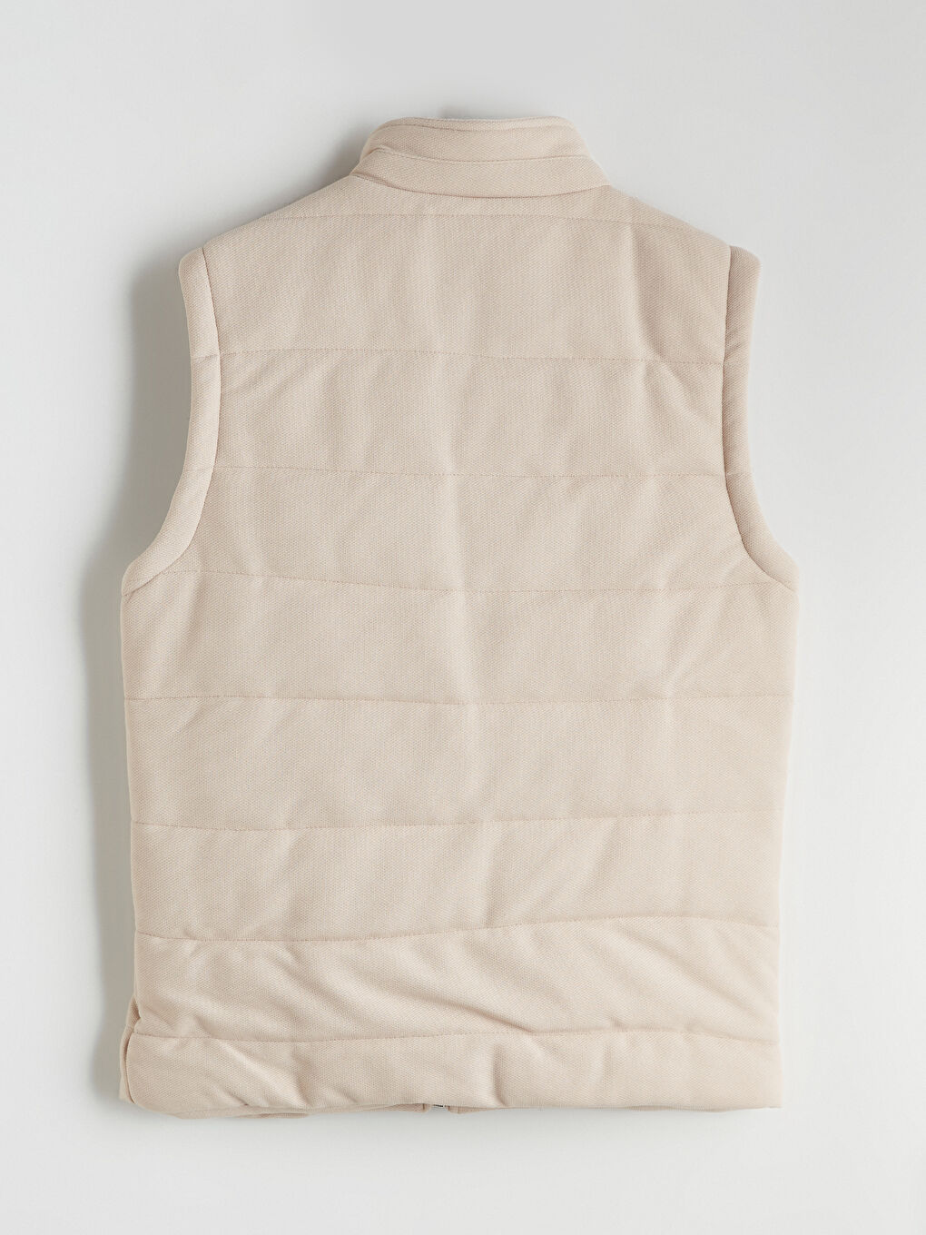 Bej Slim Fit Dik Yaka Erkek Şişme Yelek-7