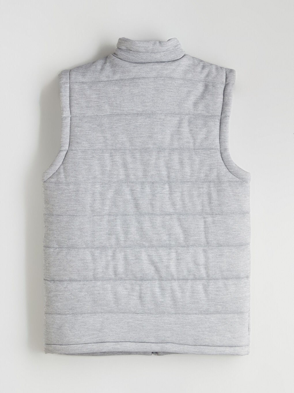 Gri Slim Fit Dik Yaka Erkek Şişme Yelek-7