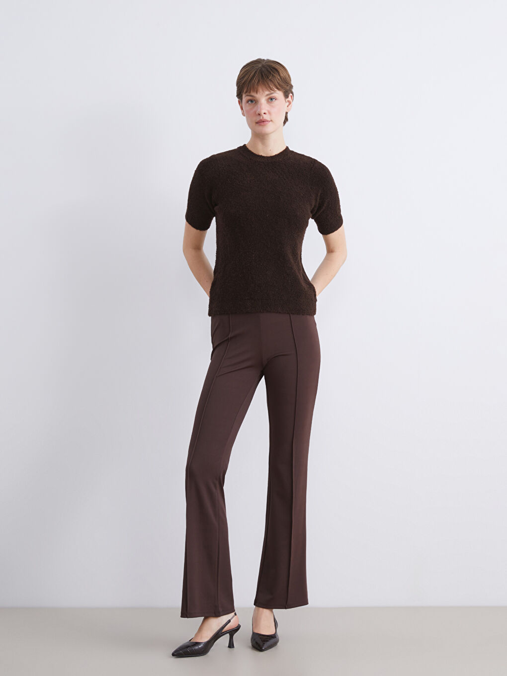 Elastic Waist Spanish Leg Women's Leggings Trousers