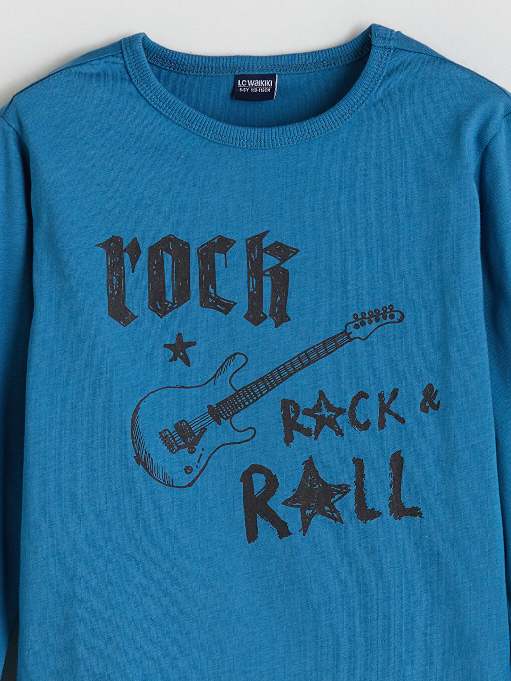 Mavi Bisiklet Yaka Erkek Çocuk Pijama Üst-1