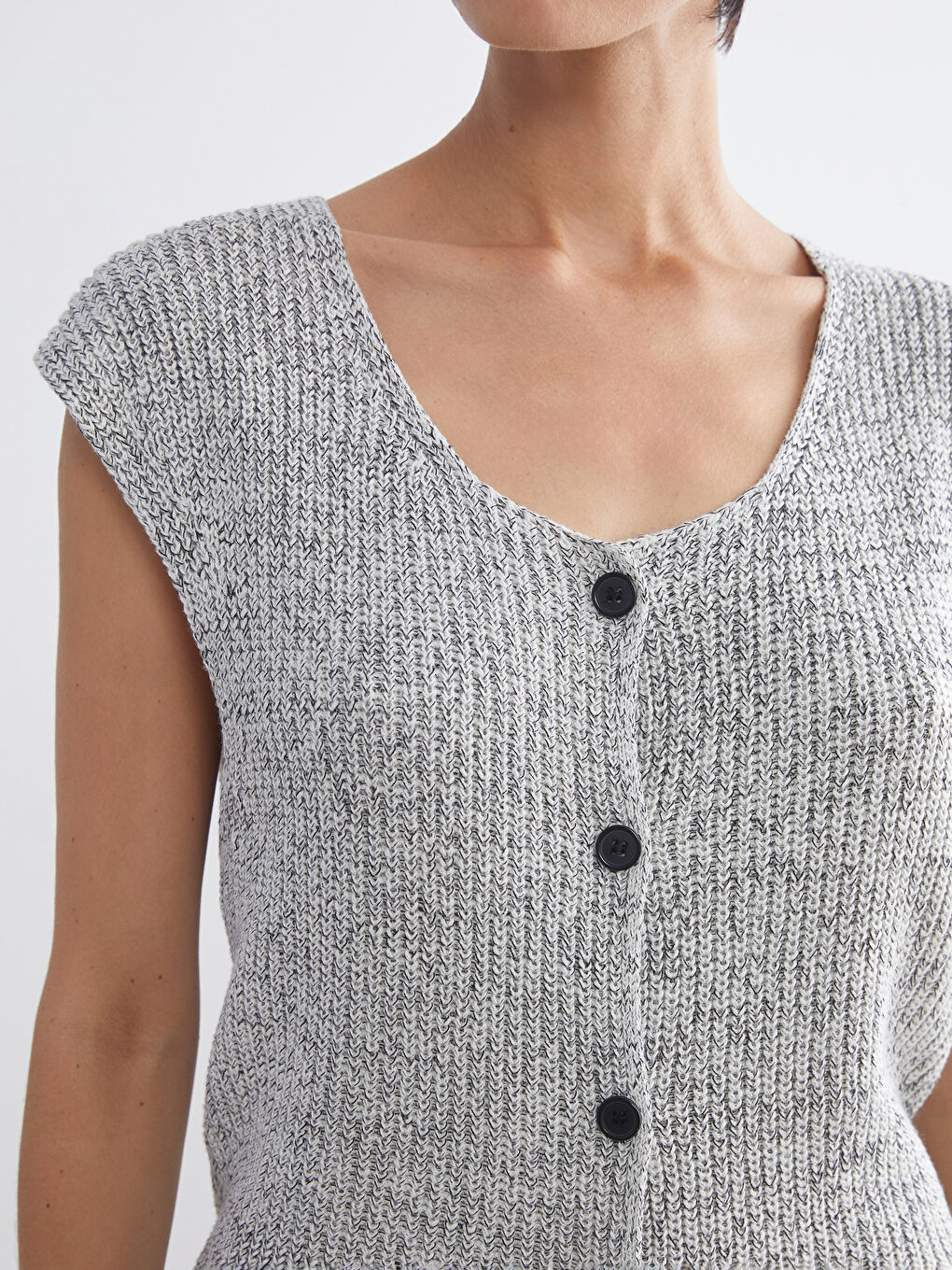 LCW Vision Woman GREY Waistcoat -W5J189Z8-CUZ
