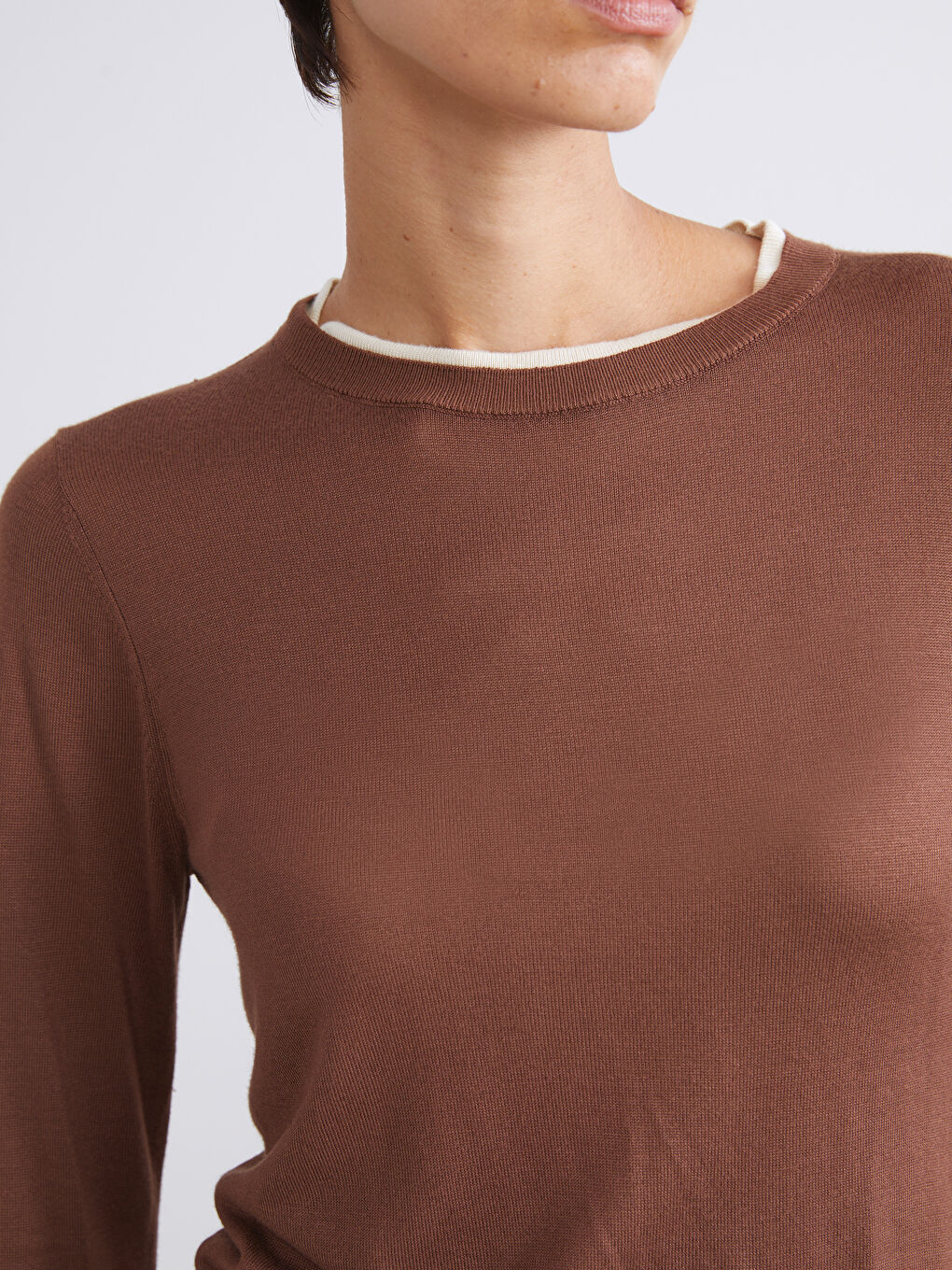 Crew Neck Women's Knitwear Sweater-2