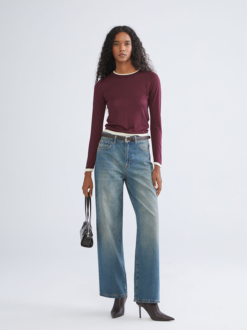 Crew Neck Women's Knitwear Sweater-1