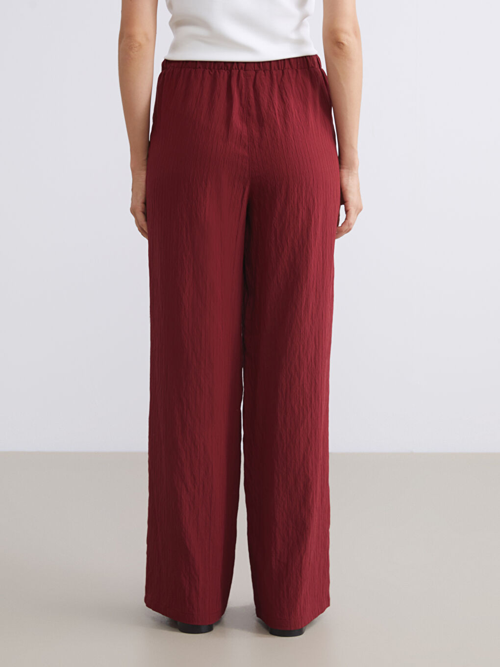 LCW Vision Elasticated Waist Textured Women's Trousers -W5J195Z8-ZNW