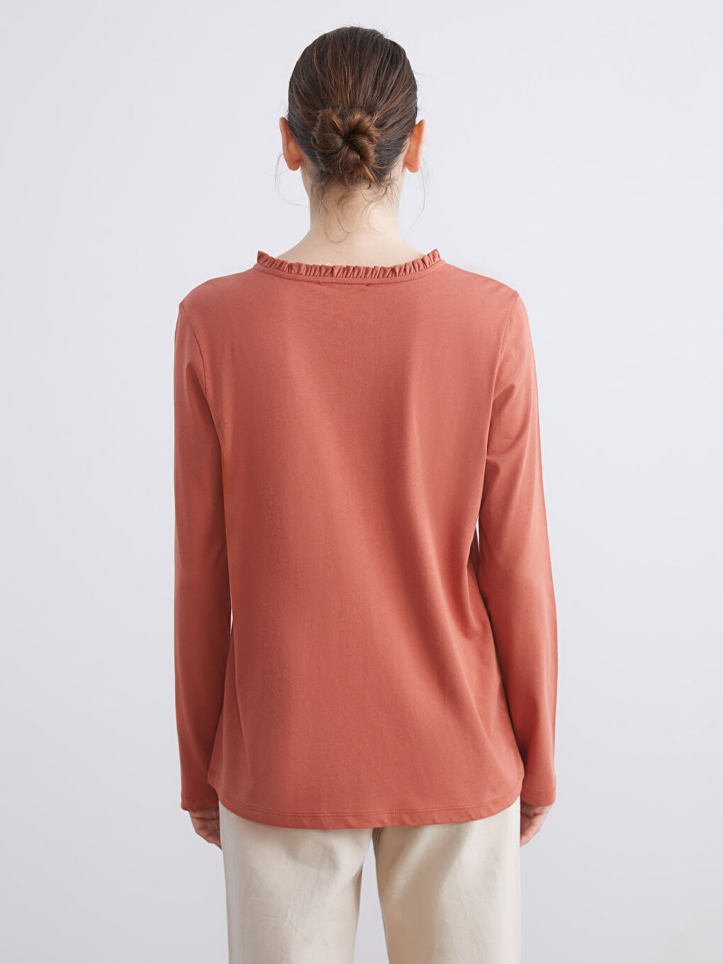 Frilled Tie Neck Blouse-3