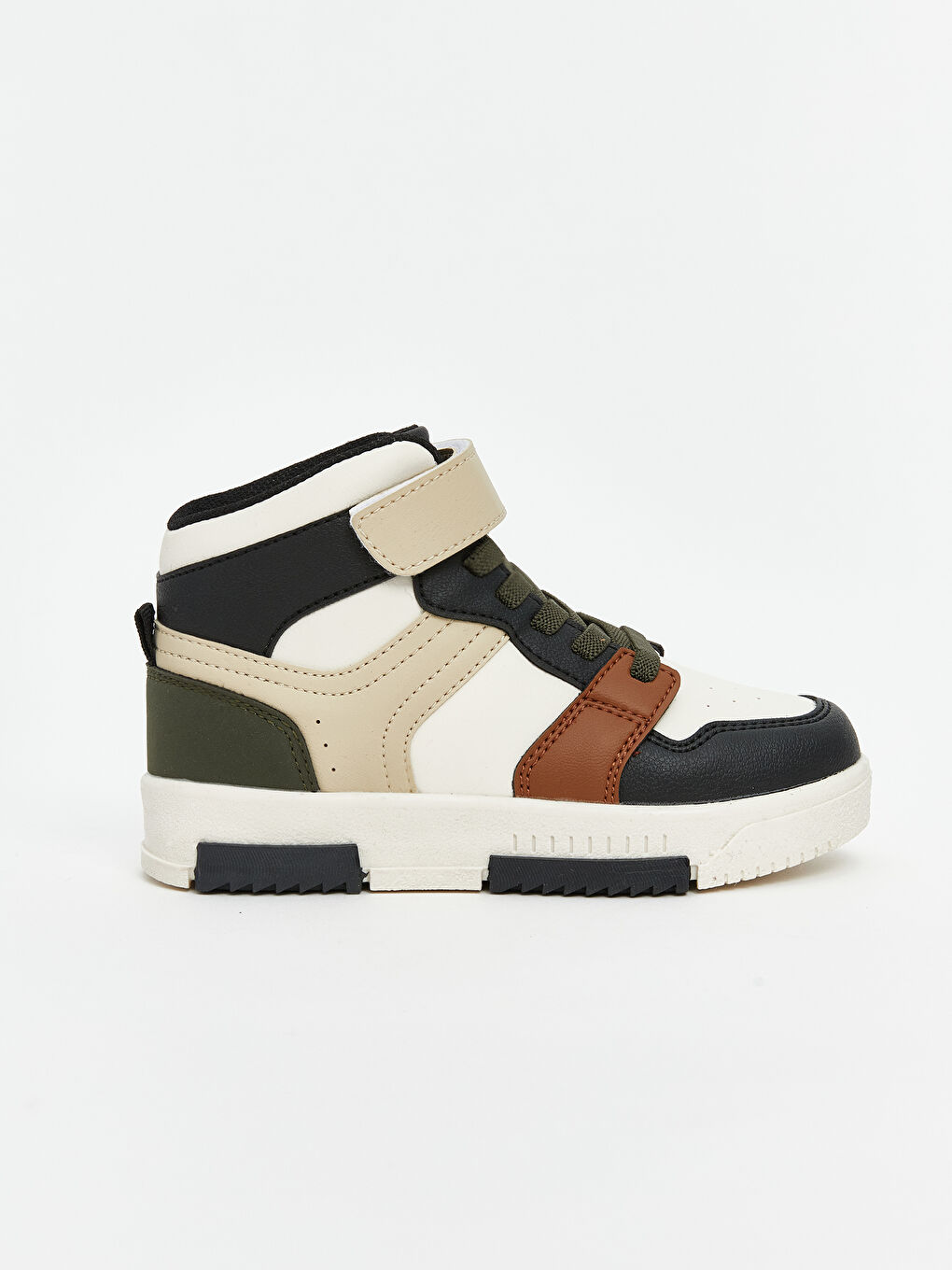 Haki Renk Bloklu Bilek Boy Erkek Çocuk Spor Ayakkabı-1