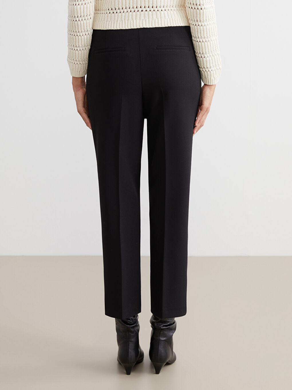 Siyah Dar Fit Kadın Pantolon-3