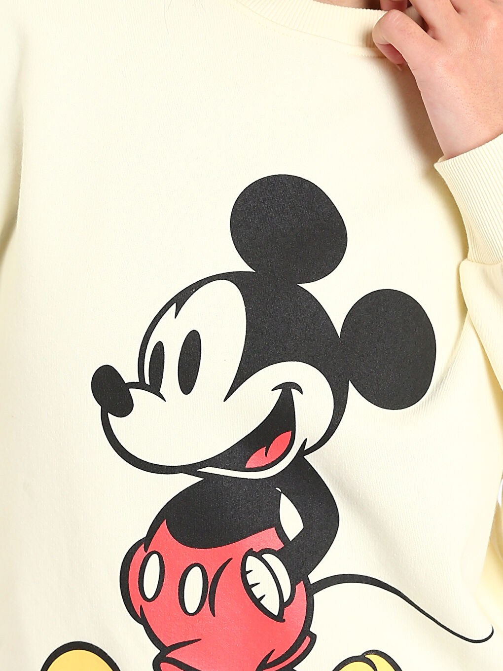 Crew Neck Mickey Mouse Printed Oversize Women's Sweatshirt-2