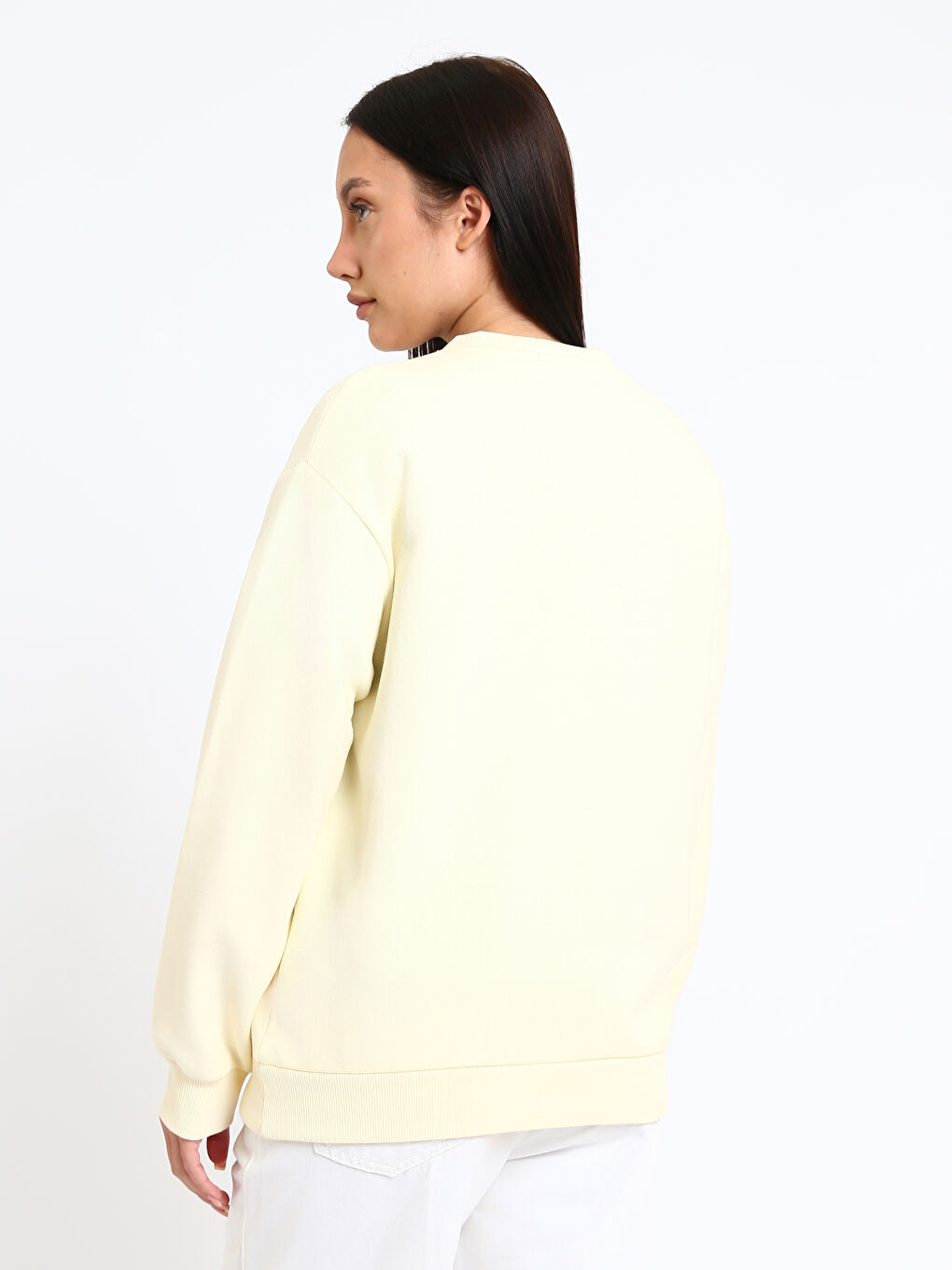 Crew Neck Mickey Mouse Printed Oversize Women's Sweatshirt-4