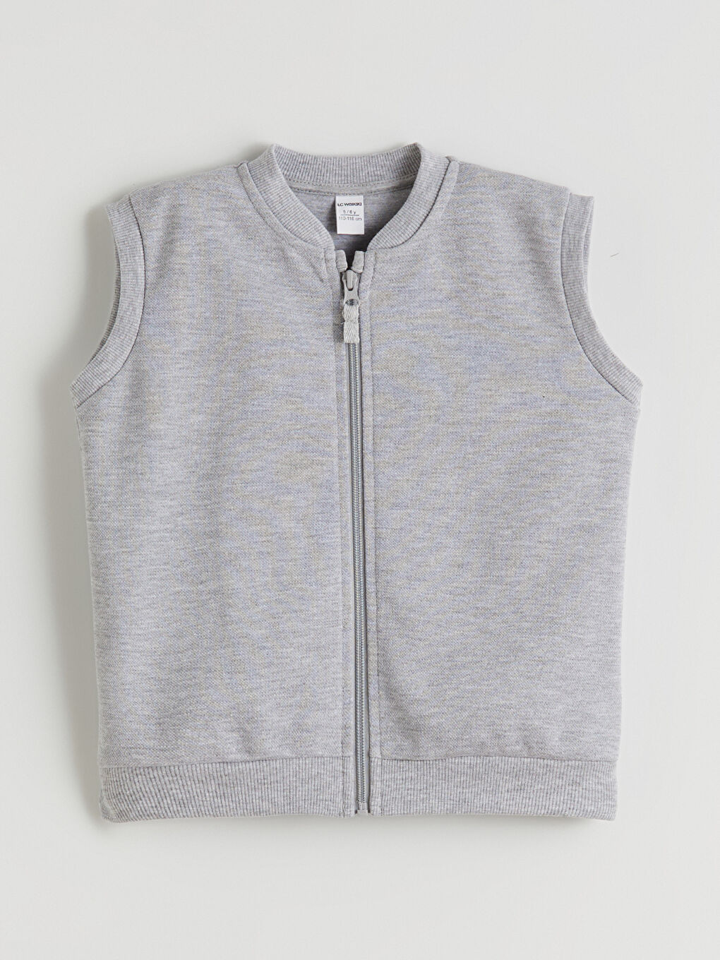 Gri Bisiklet Yaka Kolsuz Erkek Çocuk Yelek