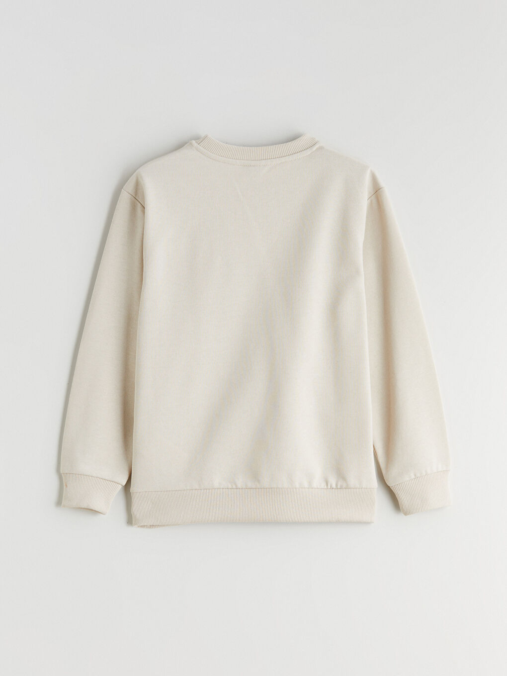 Bej Bisiklet Yaka Erkek Çocuk Sweatshirt-2