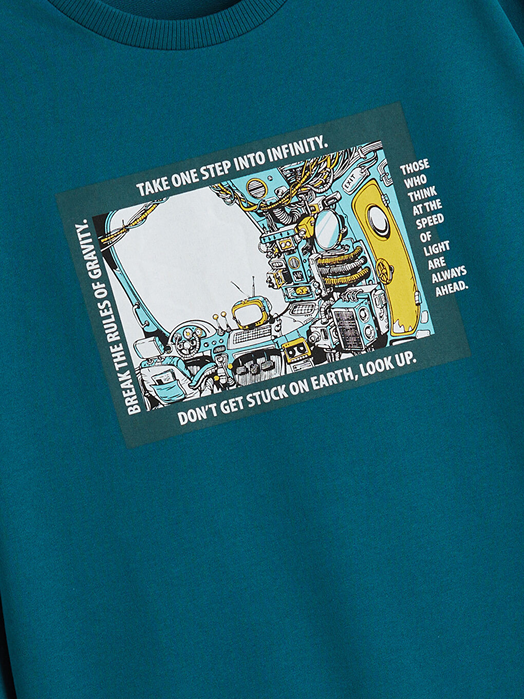 Petrol Bisiklet Yaka Erkek Çocuk Sweatshirt-1