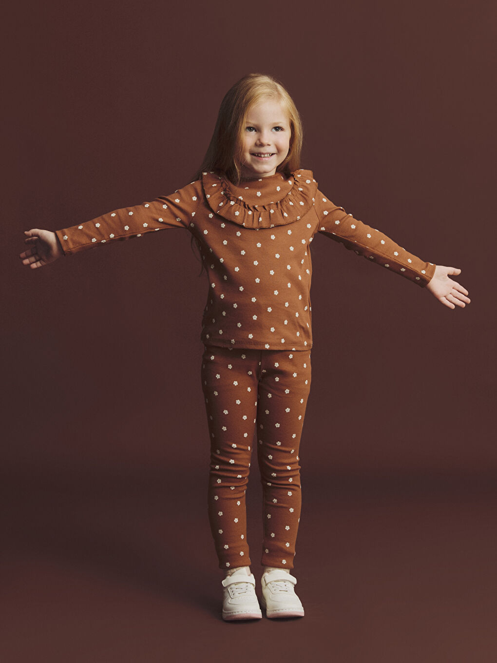 Elasticated Waist Floral Girls' Leggings