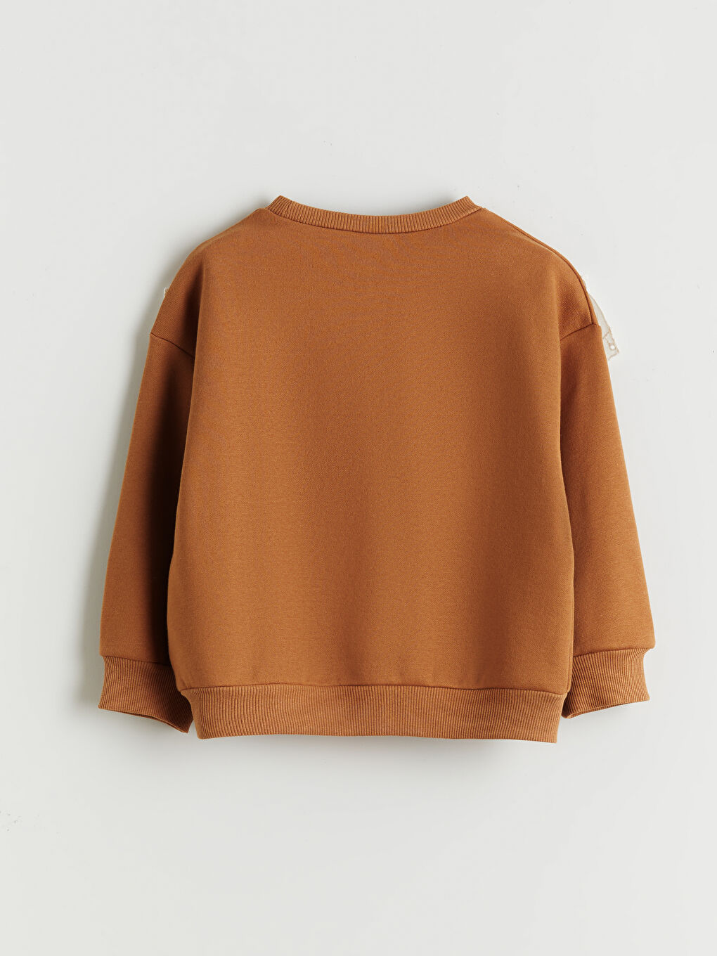 Kahverengi Bisiklet Yaka Fırfırlı Kız Çocuk Sweatshirt-4