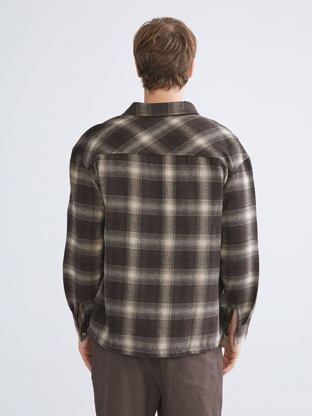 Relaxed Fit Long Sleeve Plaid Men's Lumberjack Shirt Jacket-3