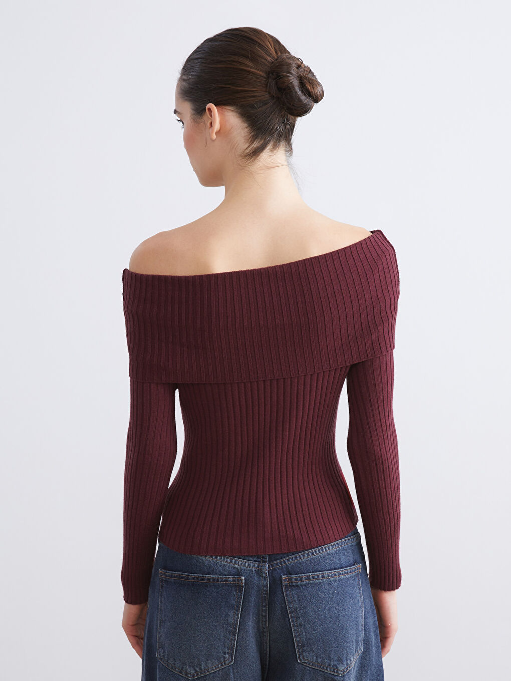 Slash Neck Women's Knitwear Sweater-4