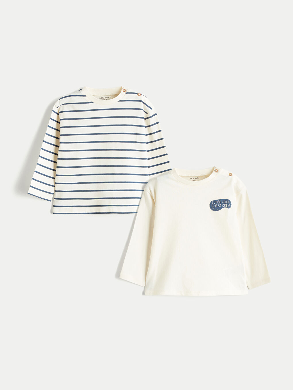 LCW baby Crew Neck Baby Girls T-Shirt 2 Pack -W5J264Z1-G21