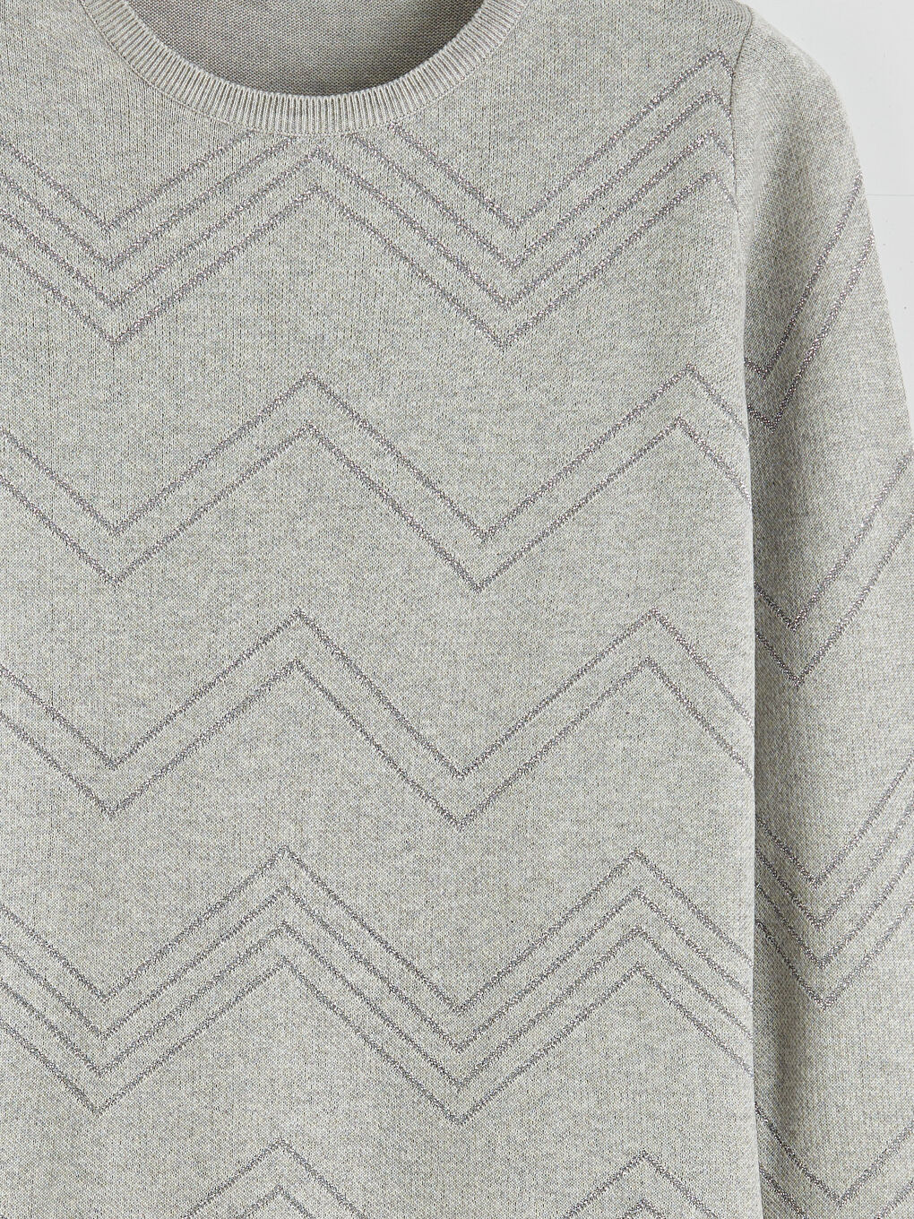 Bisiklet Yaka Desenli Kadın Triko Kazak-5