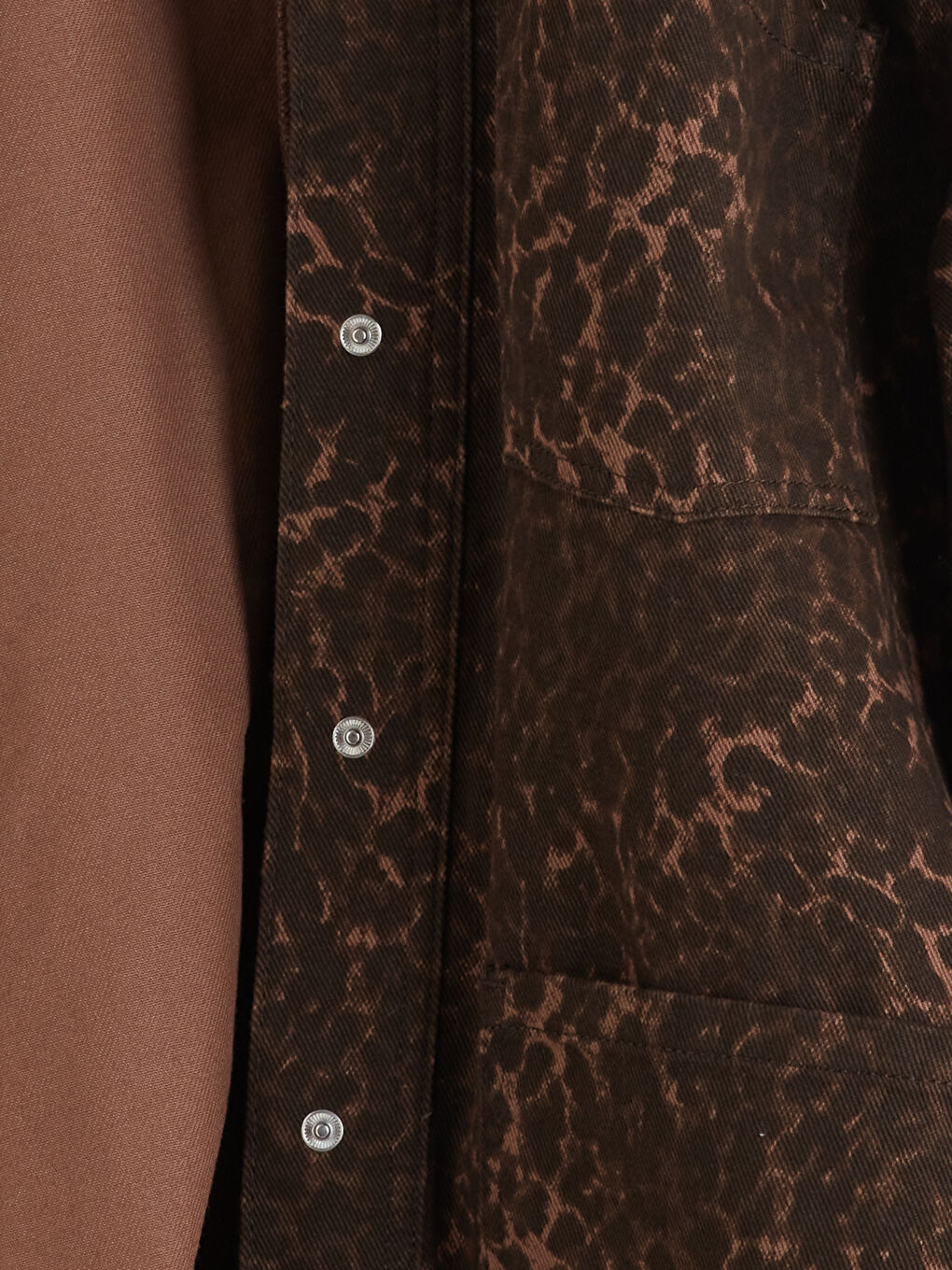 LCW Modest Collared Neck Leopard Print Women's Denim Jacket -W5J277Z8-LQY