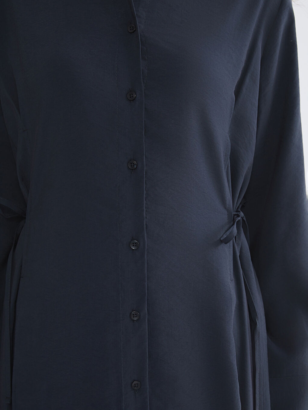 Antrasit Modal Karışımlı Gömlek Elbise-2