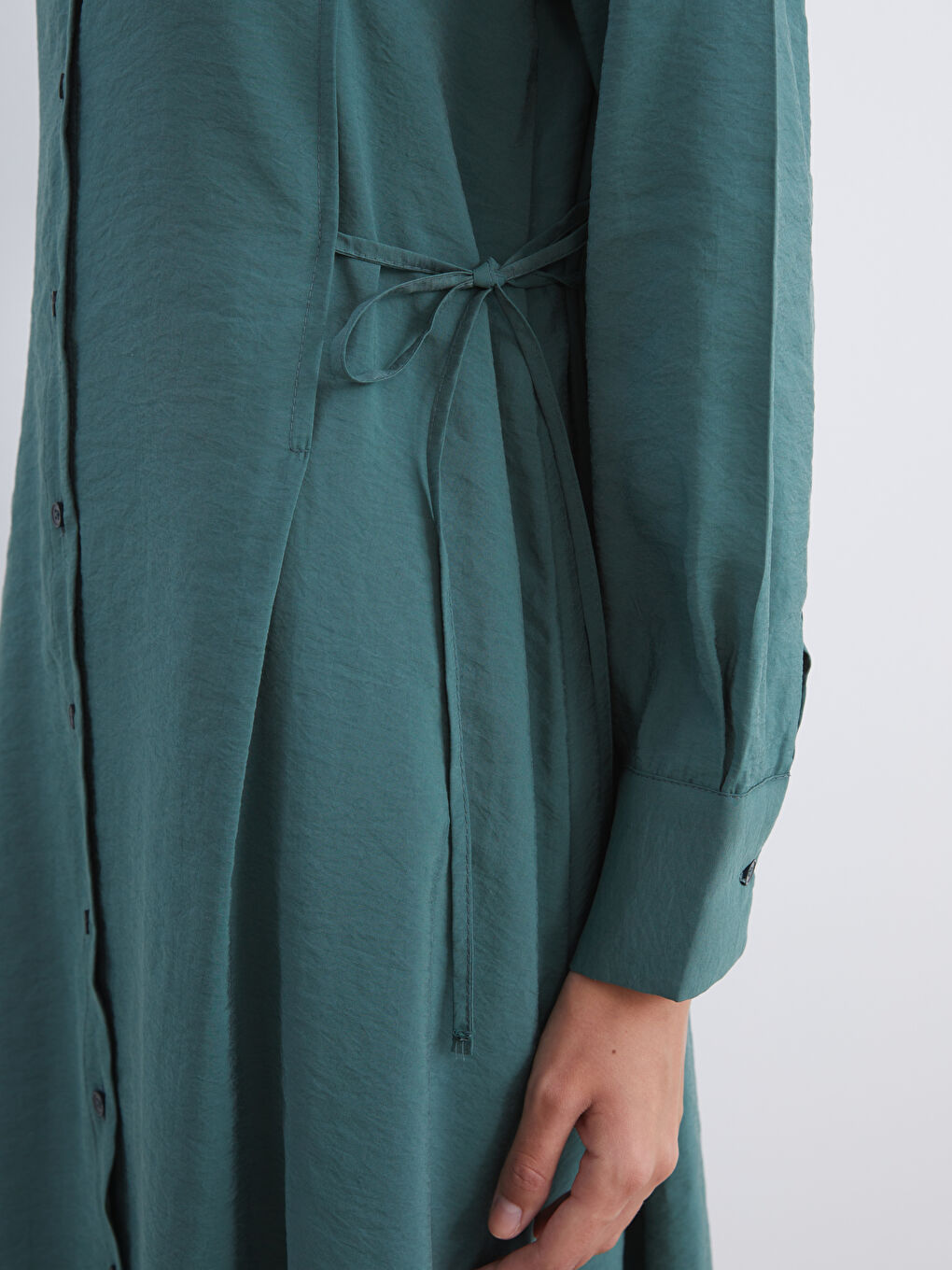 LCW Modest Modal Blend Shirt Dress -W5J285Z8-HGW