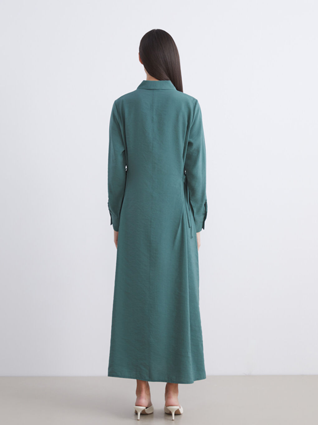 LCW Modest Modal Blend Shirt Dress -W5J285Z8-HGW