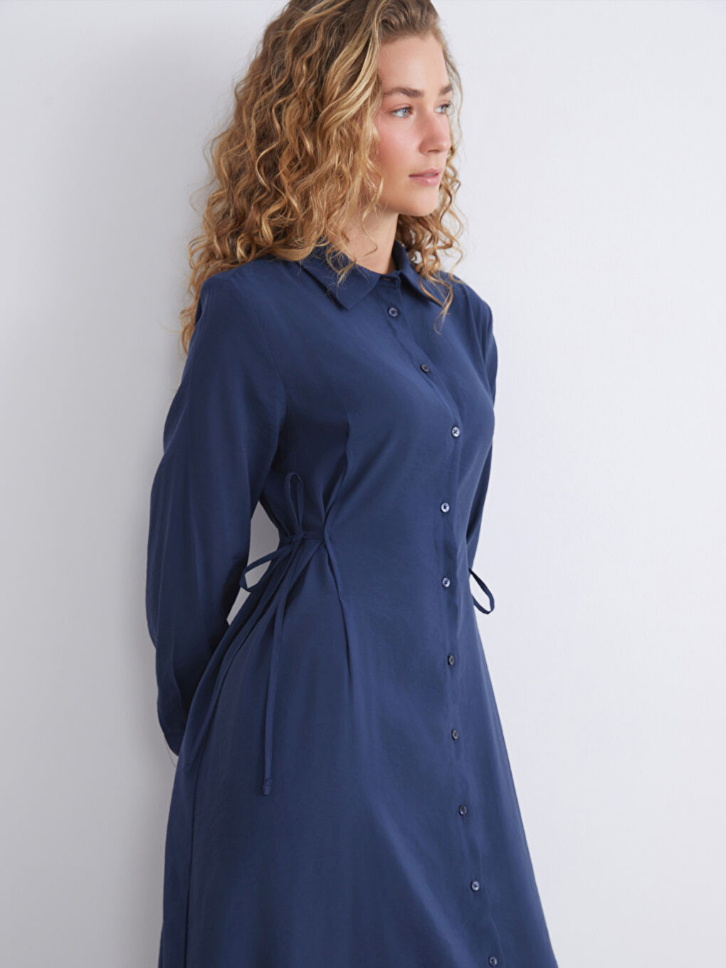 LCW Modest Modal Blend Shirt Dress -W5J285Z8-ZPK