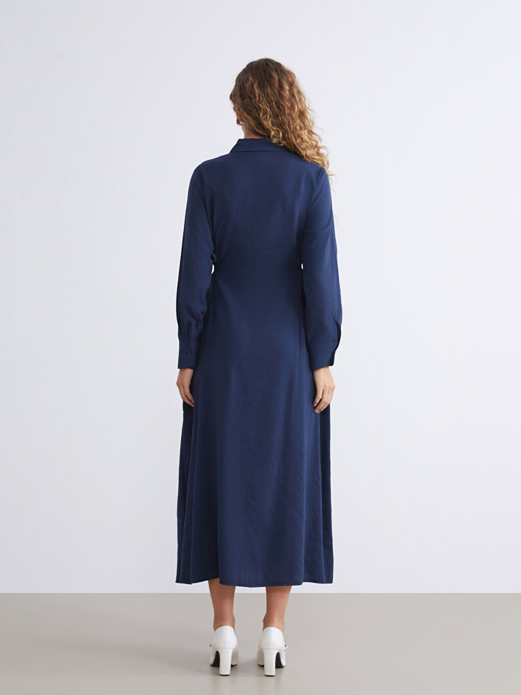 LCW Modest Modal Blend Shirt Dress -W5J285Z8-ZPK