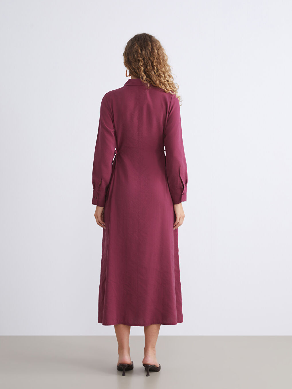 LCW Modest Modal Blend Shirt Dress -W5J285Z8-ZQ4