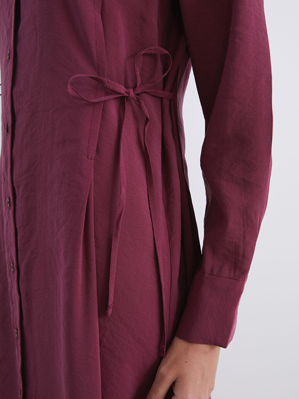 LCW Modest Modal Blend Shirt Dress -W5J285Z8-ZQ4
