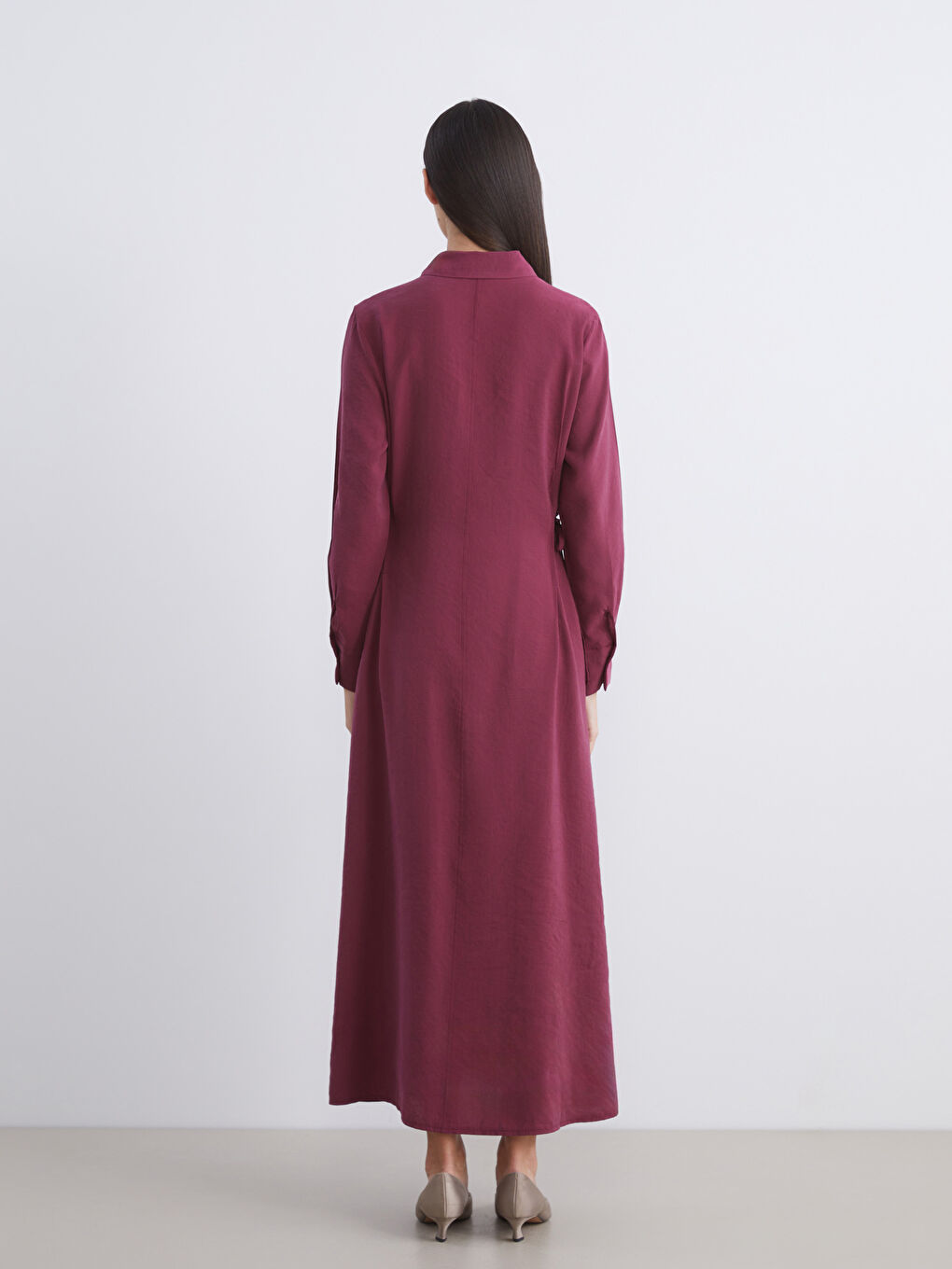 LCW Modest Modal Blend Shirt Dress -W5J285Z8-ZQ4
