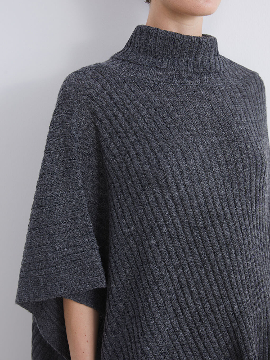Funnel Neck Oversize Women's Knitwear Sweater-2