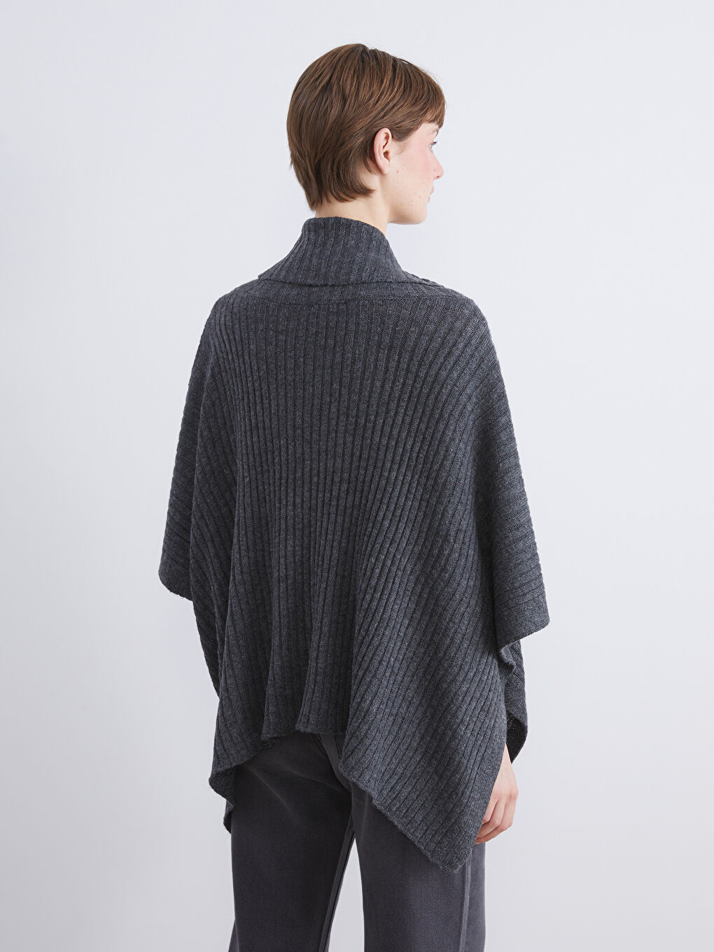 Funnel Neck Oversize Women's Knitwear Sweater-3